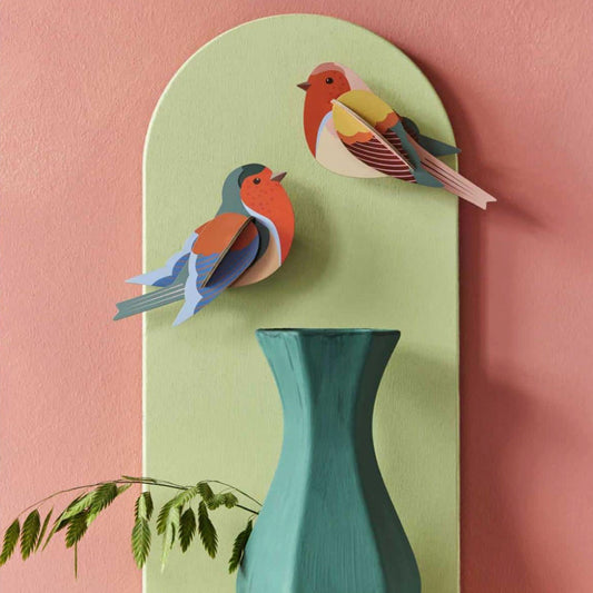 Studio Roof Garden Robins Pair Wall Art