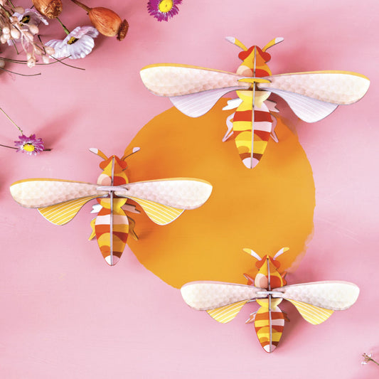Studio Roof Honey Bees Wall Art, Set of 3