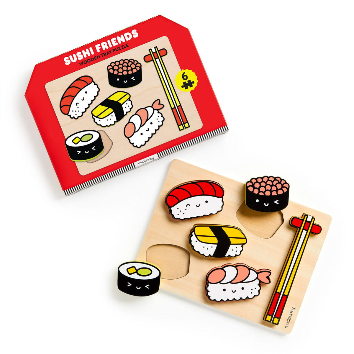 MudPuppy Sushi Friends Wooden Tray Puzzle from Chronicle.