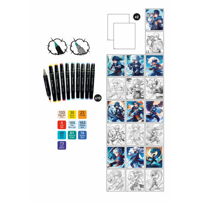 Sycomore Artissimo Manga Warrior Heroes Layout and Markers Set