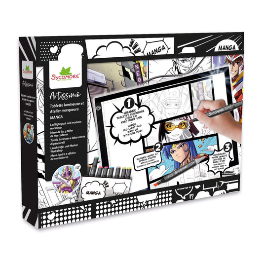 Sycomore Artissimo Manga XXL+ LED Light Pad and Markers Workshop
