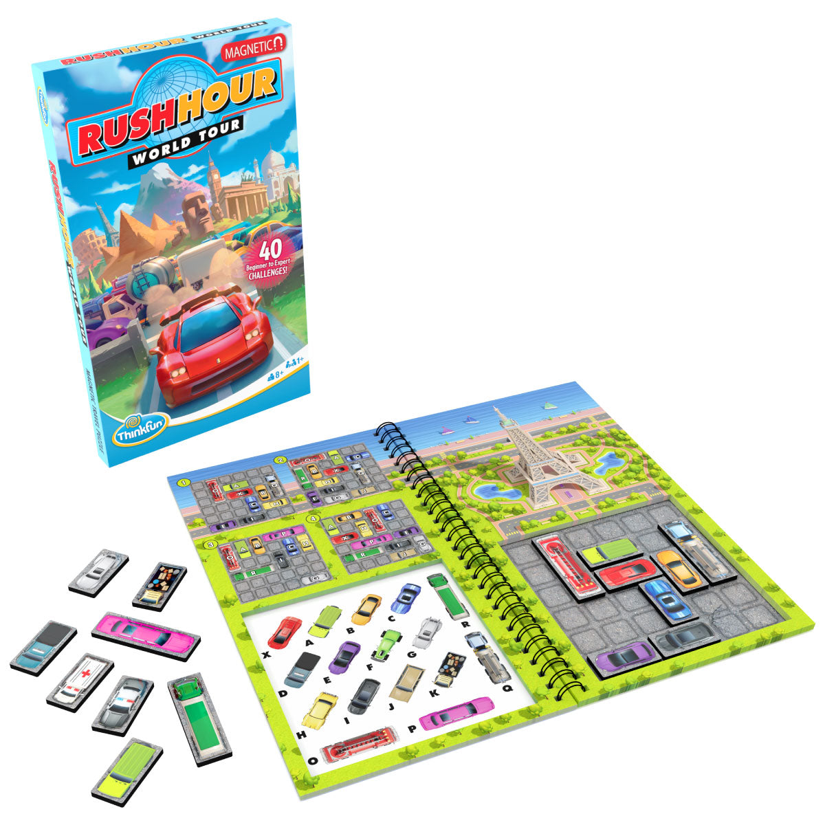 ThinkFun Rush Hour World Tour Magnetic Travel Puzzle