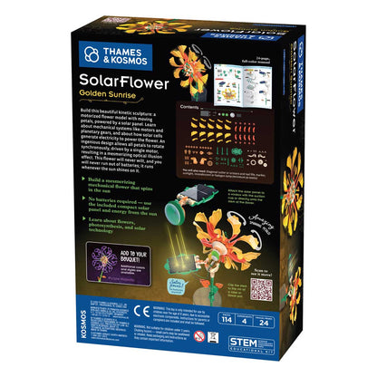 Back of box for Assembled Thames and Kosmos SolarFlower Golden Sunrise 