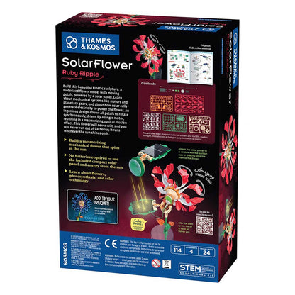 Back of box. Thames and Kosmos SolarFlower Ruby Ripple