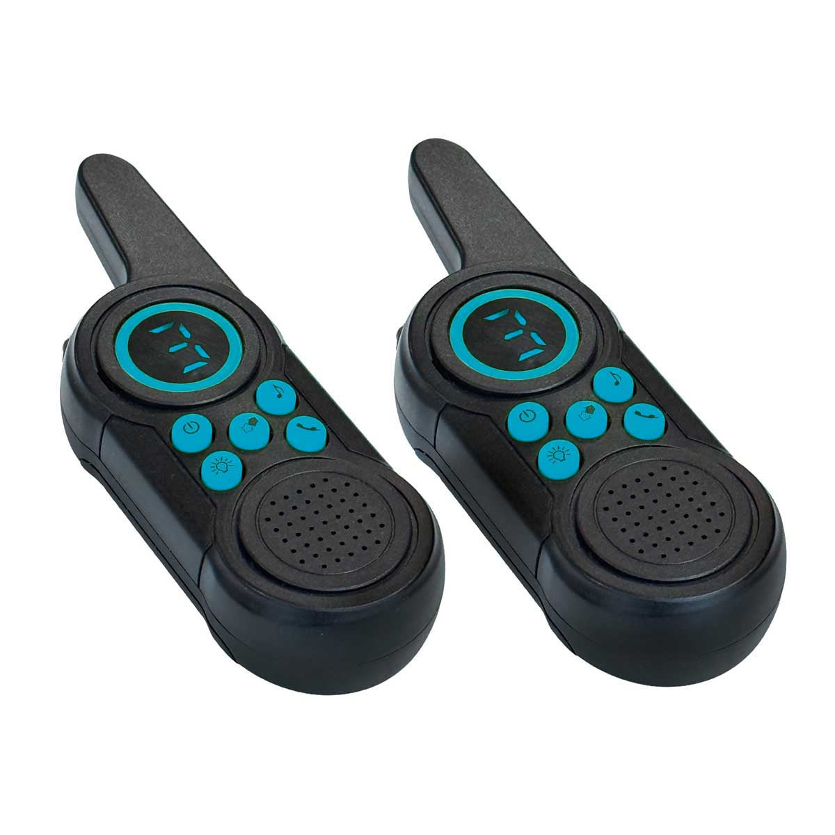Two walkie-talkies on a white background. Thames and Kosmos Spy Labs Spy Walkie-Talkies