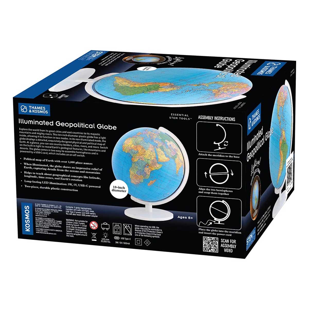 Thames and Kosmos Thames & Kosmos Illuminated Geopolitical Globe
