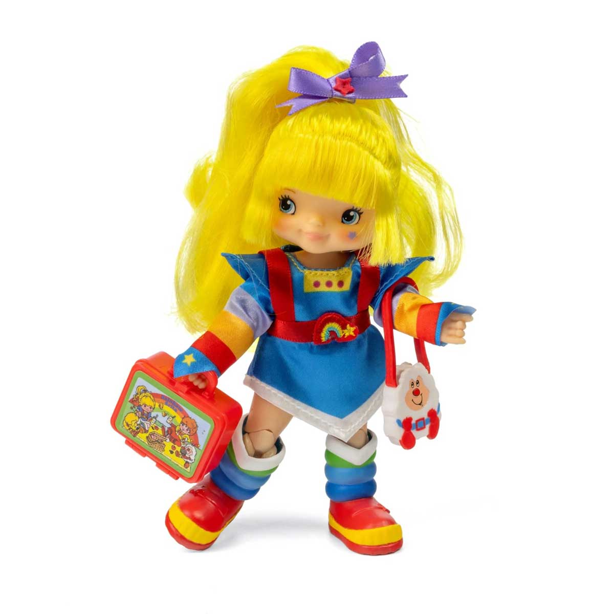 The Loyal Subjects Rainbow Brite 5.5" Fashion Doll standing with accessories