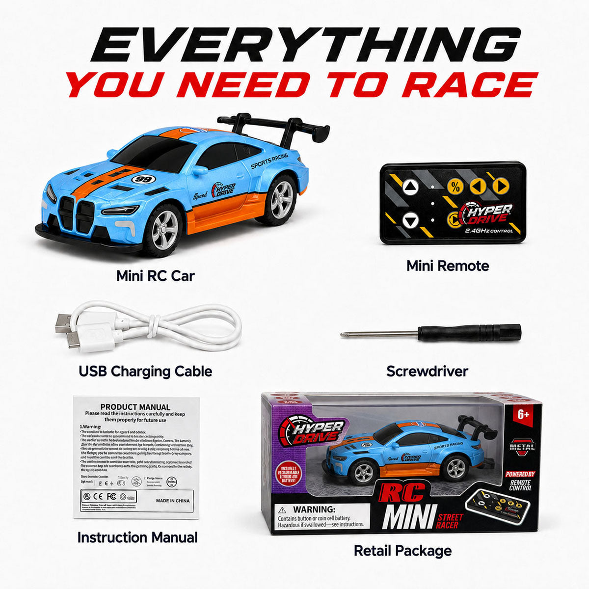 Thin Air Brands Hyper Drive Mini RC Race Car