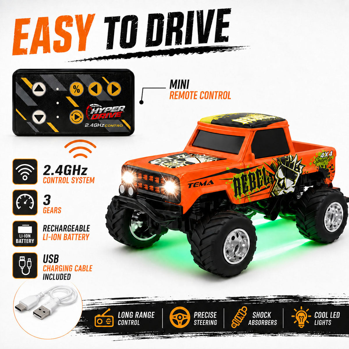 Thin Air Brands Hyper Drive Mini RC Retro Truck