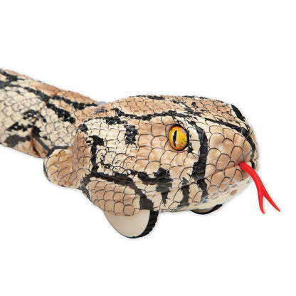 Close up picture of the toy rattlesnake's head - Thin Air Brands Hyper Drive Rattler RC Rattlesnake 