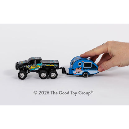 Hyper Drive Mini RC 6-Wheel Pickup Truck with Camper Trailer