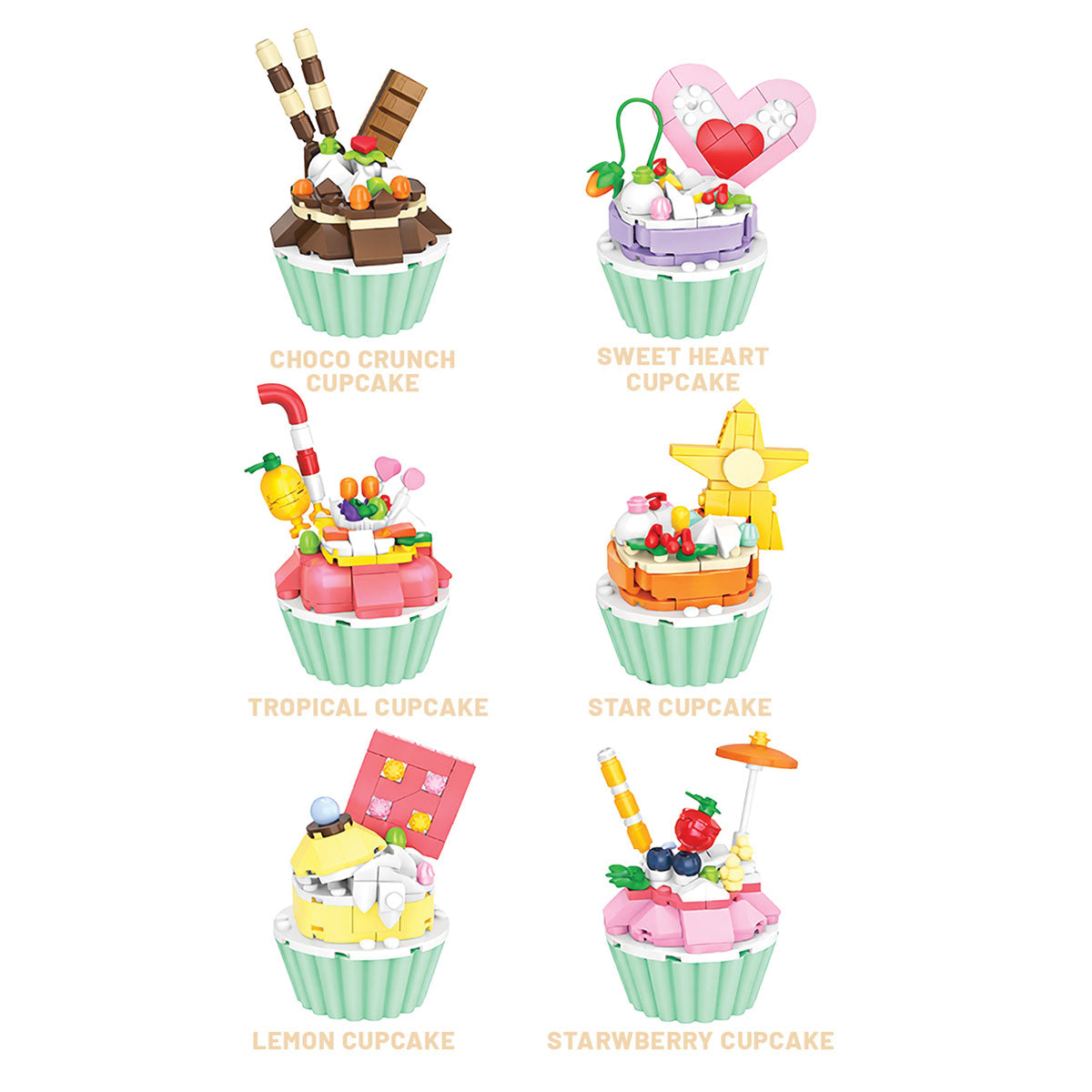 Pixel Worx Cupcakes Surprise Mini Builds - six styles to collect!