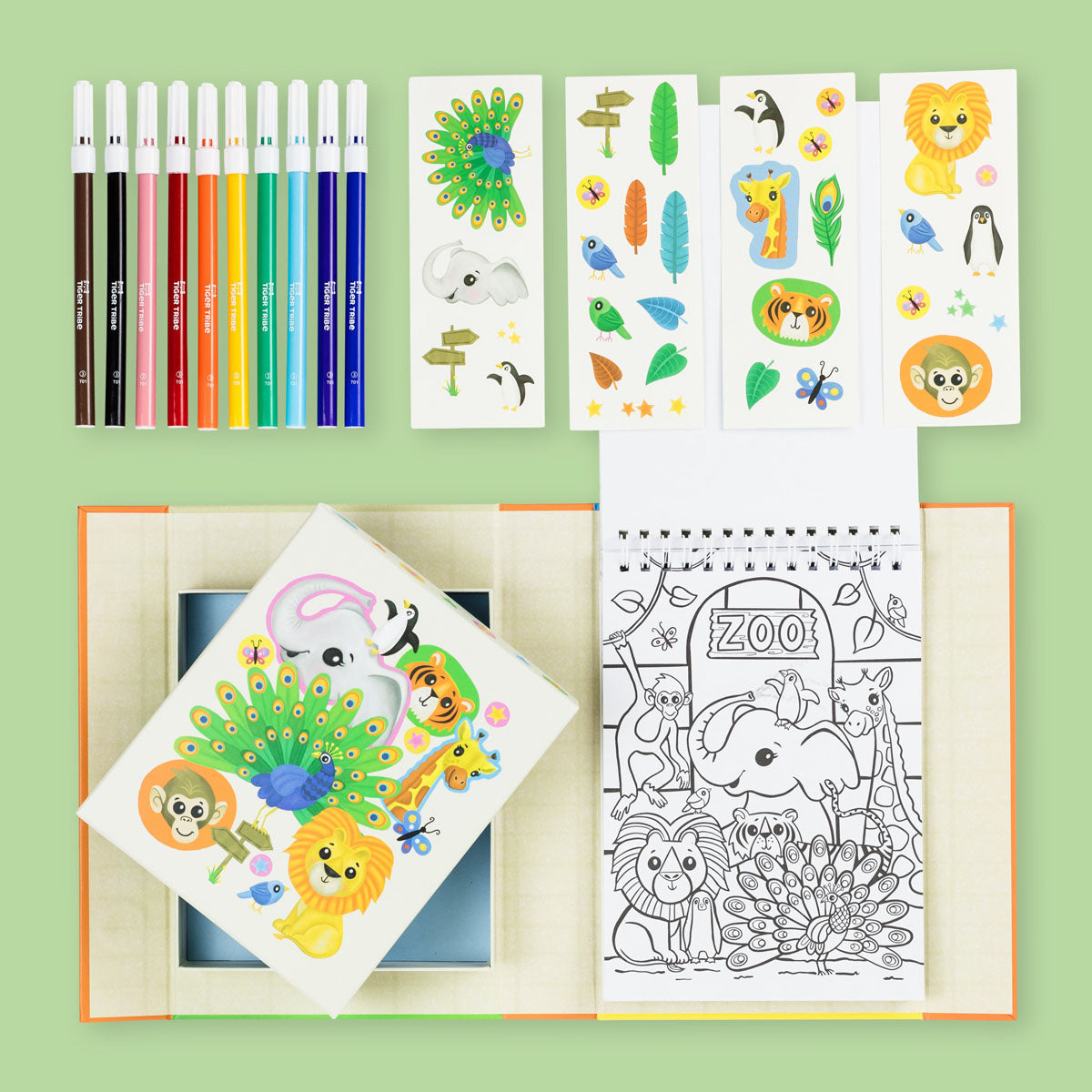 Tiger Tribe Zoo Coloring Set