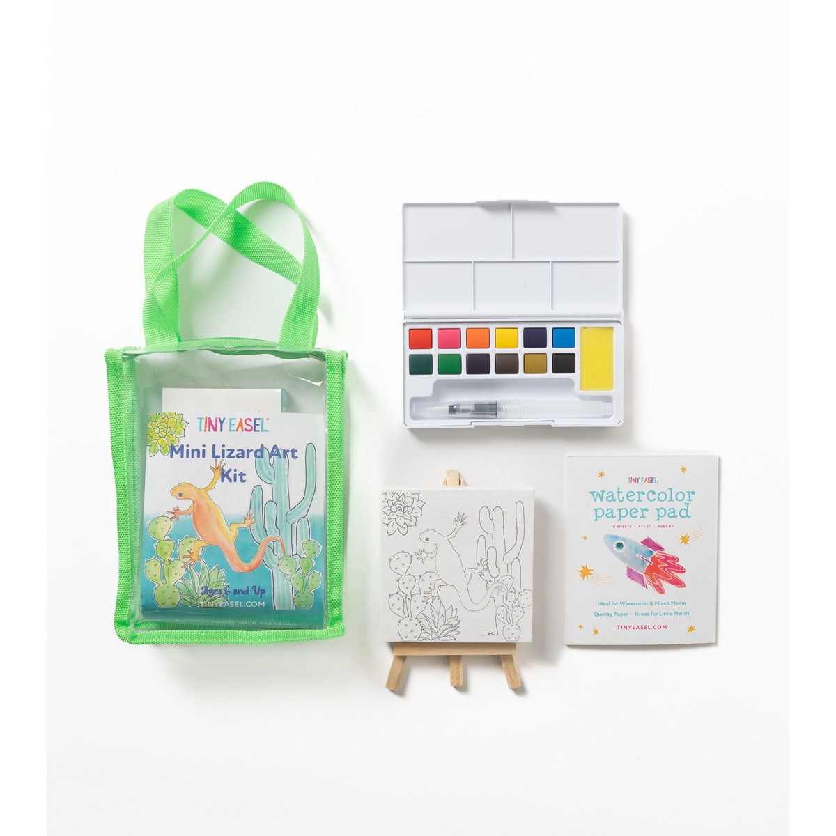 Lizard Tiny Easel Mini Watercolor Art Kit