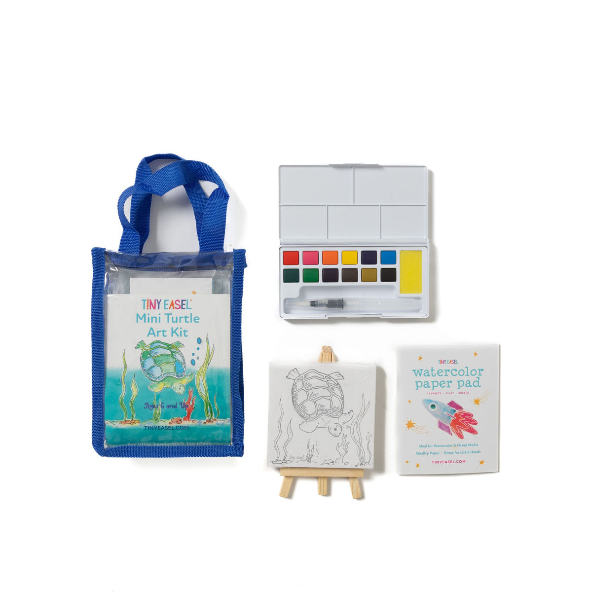 Turtle Tiny Easel Mini Watercolor Art Kit