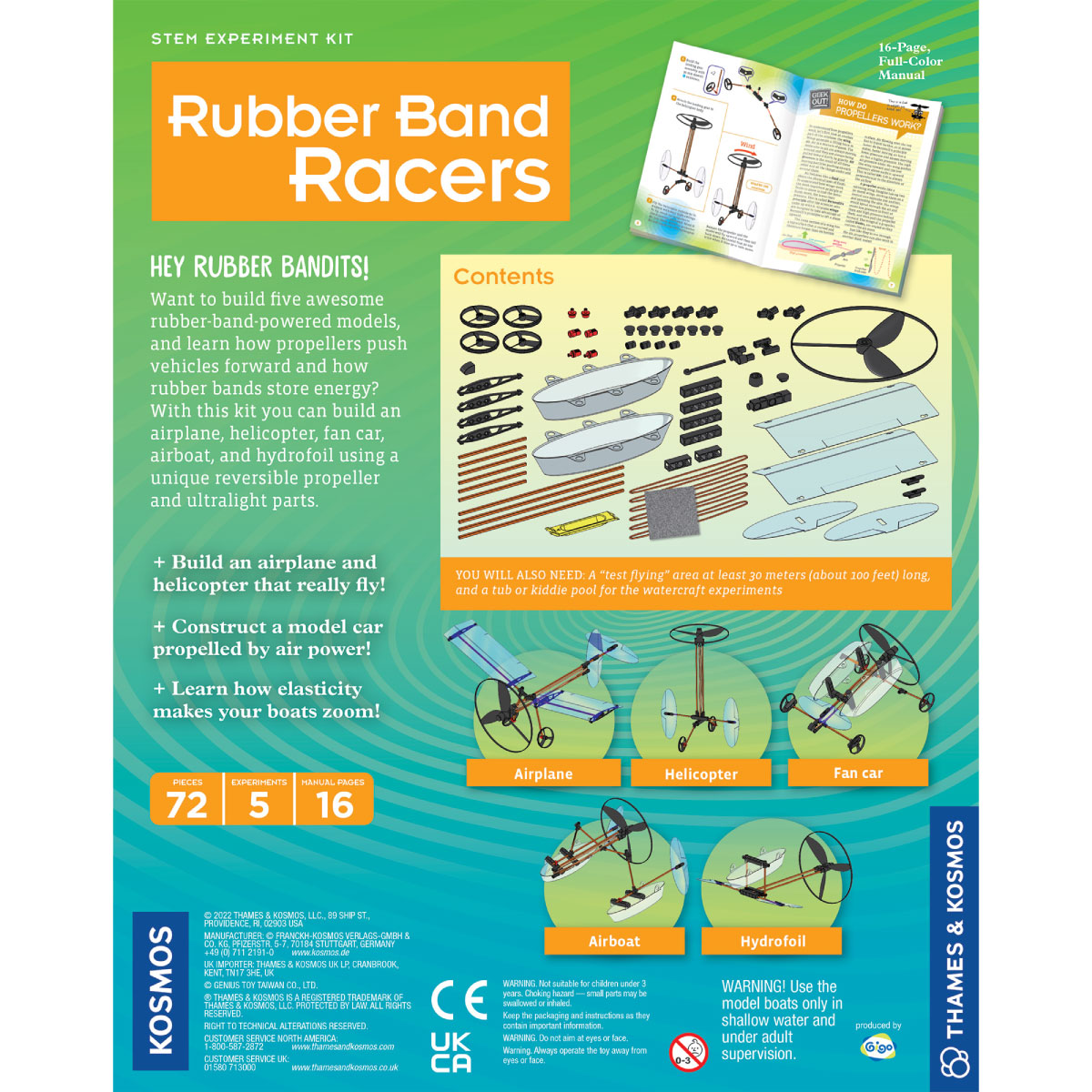 Thames & Kosmos Rubber Band Racers 5 in 1 Physics Kit