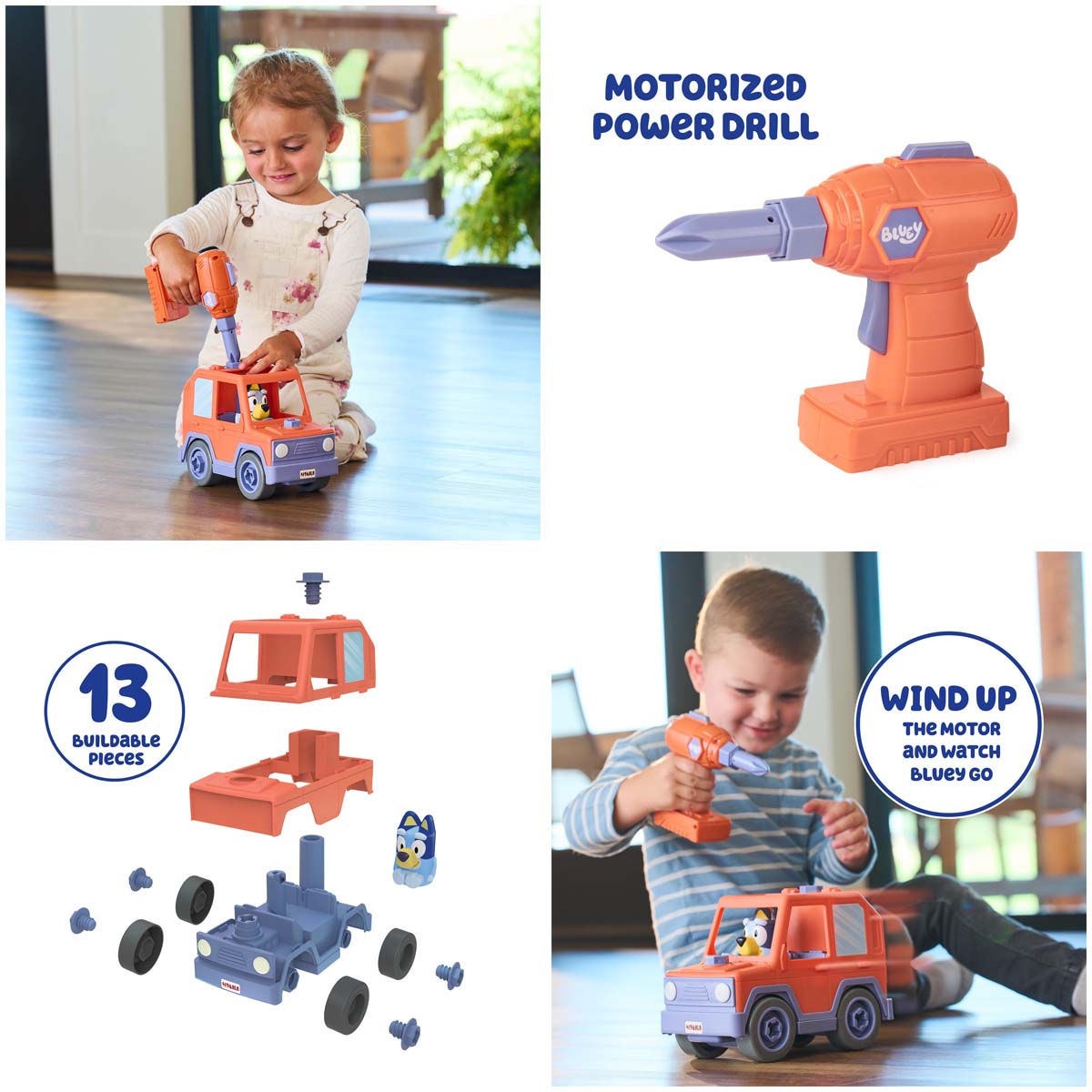 Bluey Build-A-Buddy Motorized Car and Drill from TOMY