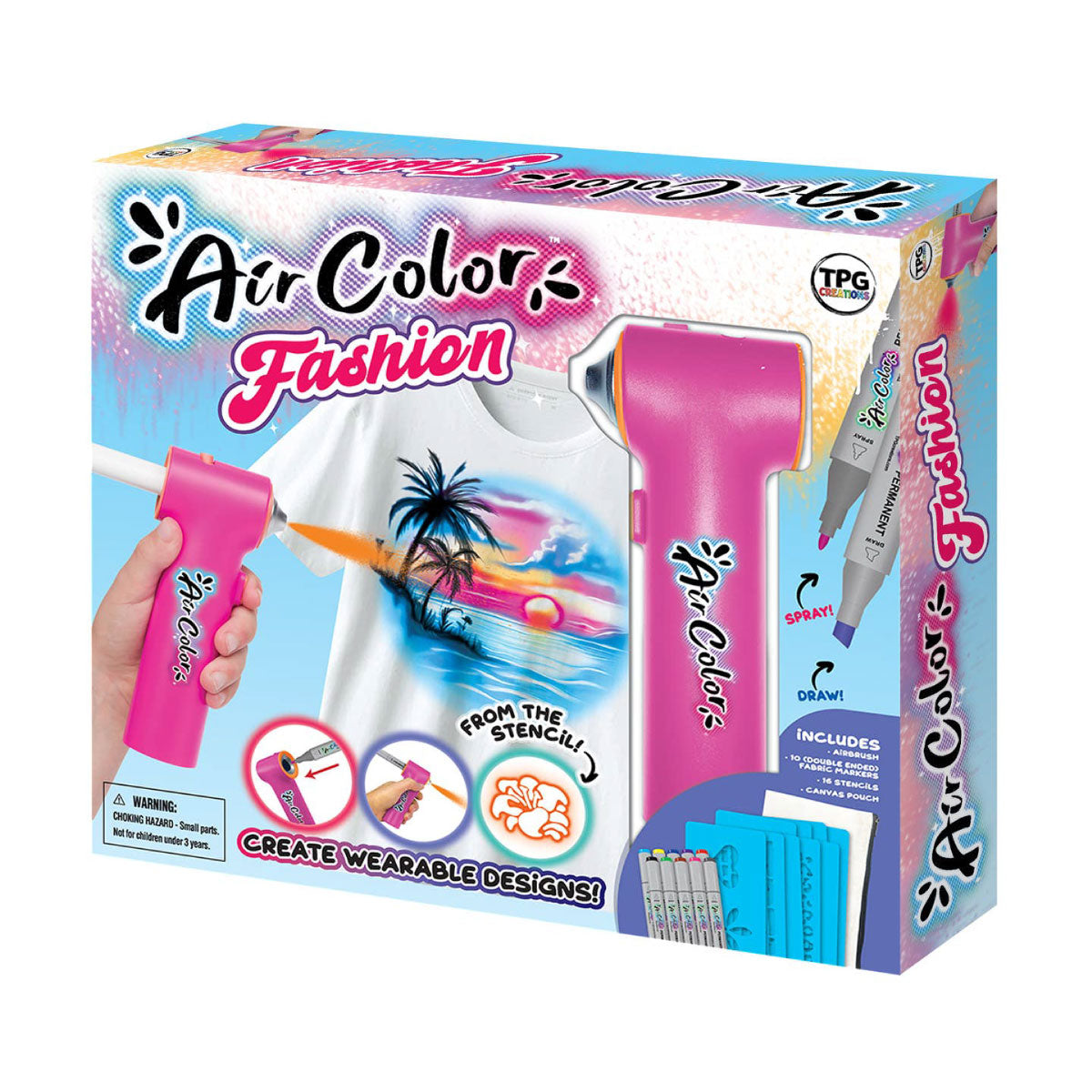 TPG The Pencil Grip Co Air Color Airbrush Kit - Permanent Fashion Colors