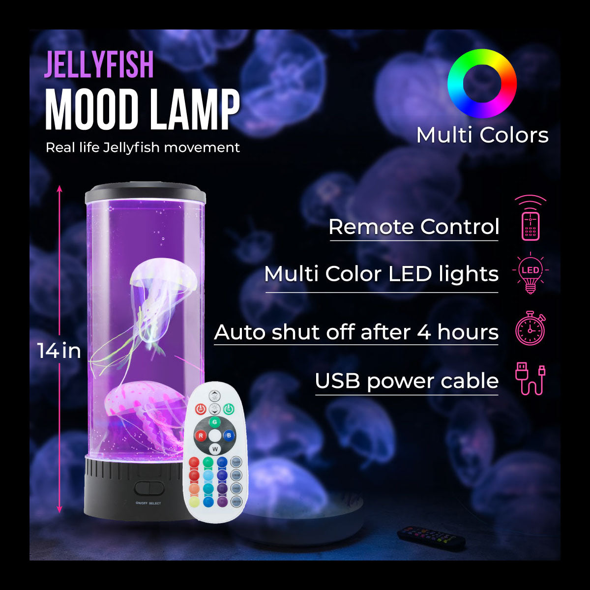 Trend Tech Lumina Jellyfish Mood Lamp with Remote