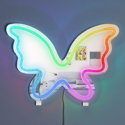 Trend Tech Butterfly Neon Mirror Wall Art