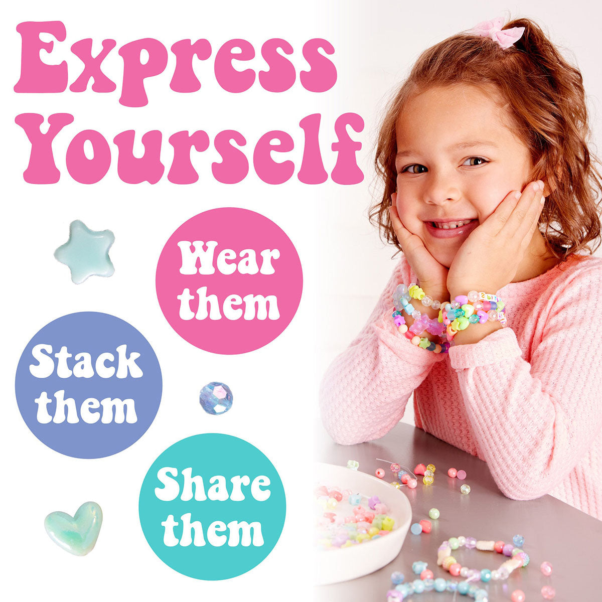 Express yourself. Wear them. Stack them. Share them. Unicorn Bead Jewelry Jar by Creativity for Kids.
