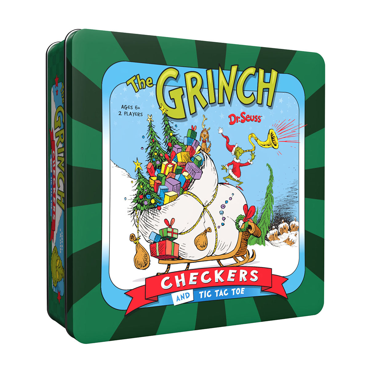 The Grinch Checkers and Tic-Tac-Toe Tin