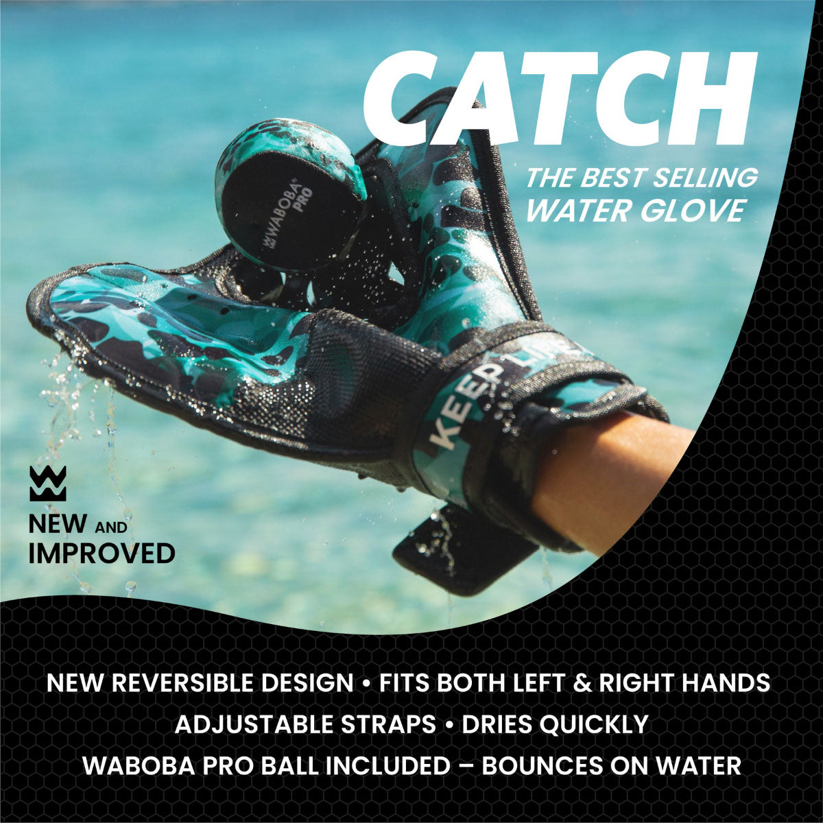 Waboba Catch Ambidextrous Glove with Pro Water Ball