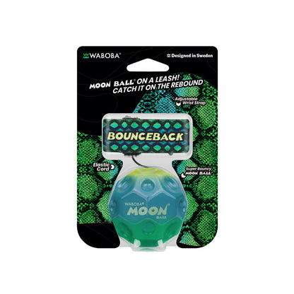 Waboba Gradients BounceBack Moon Ball 2.5” - Green/blue/yellow package