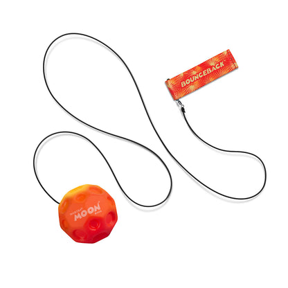 Waboba Gradients BounceBack Moon Ball 2.5” - Yellow/orange/red out of package
