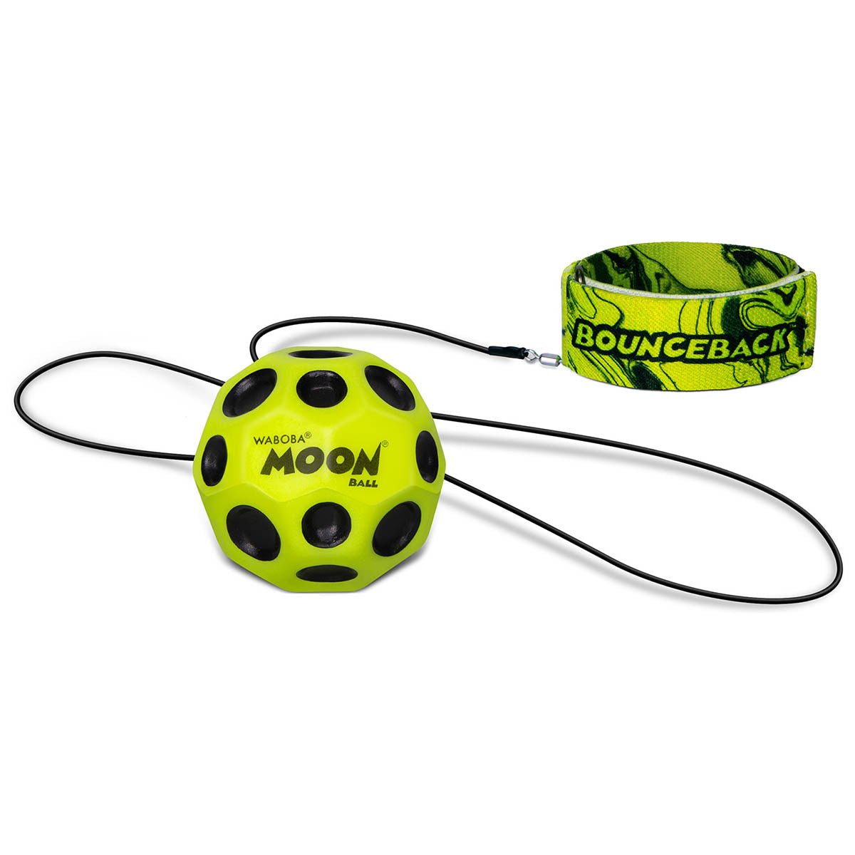 Waboba BounceBack Moon Ball 2.5” neon yellow