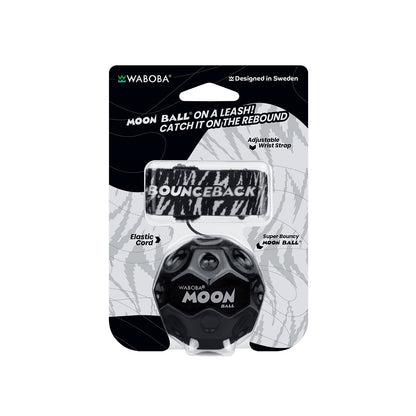 Waboba Solid Colors BounceBack Moon Ball 2.5” - Black