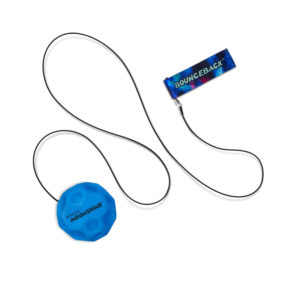 Waboba LED Moonshine Bounceback has a really long leash and an adjustable wristband