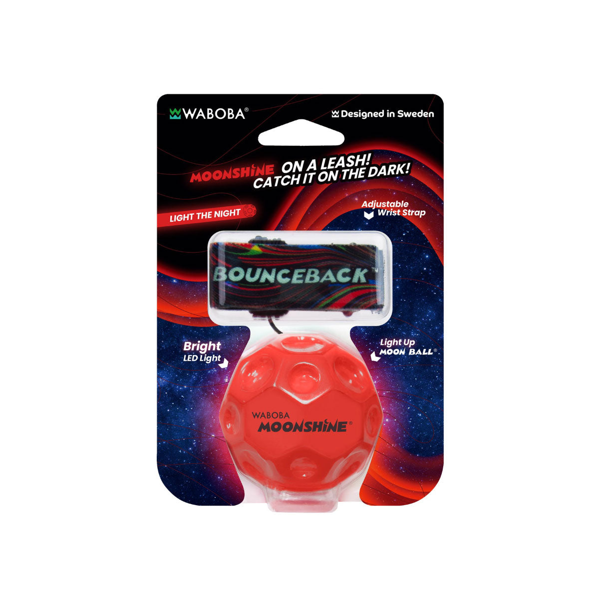 Waboba LED Moonshine Bounceback in Red