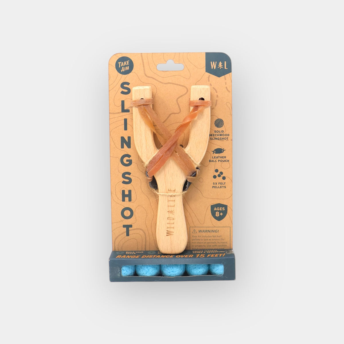 Wild Life Adventures Take Aim Beechwood Slingshot + Felt Pellets