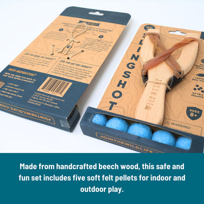 Wild Life Adventures Take Aim Beechwood Slingshot + Felt Pellets