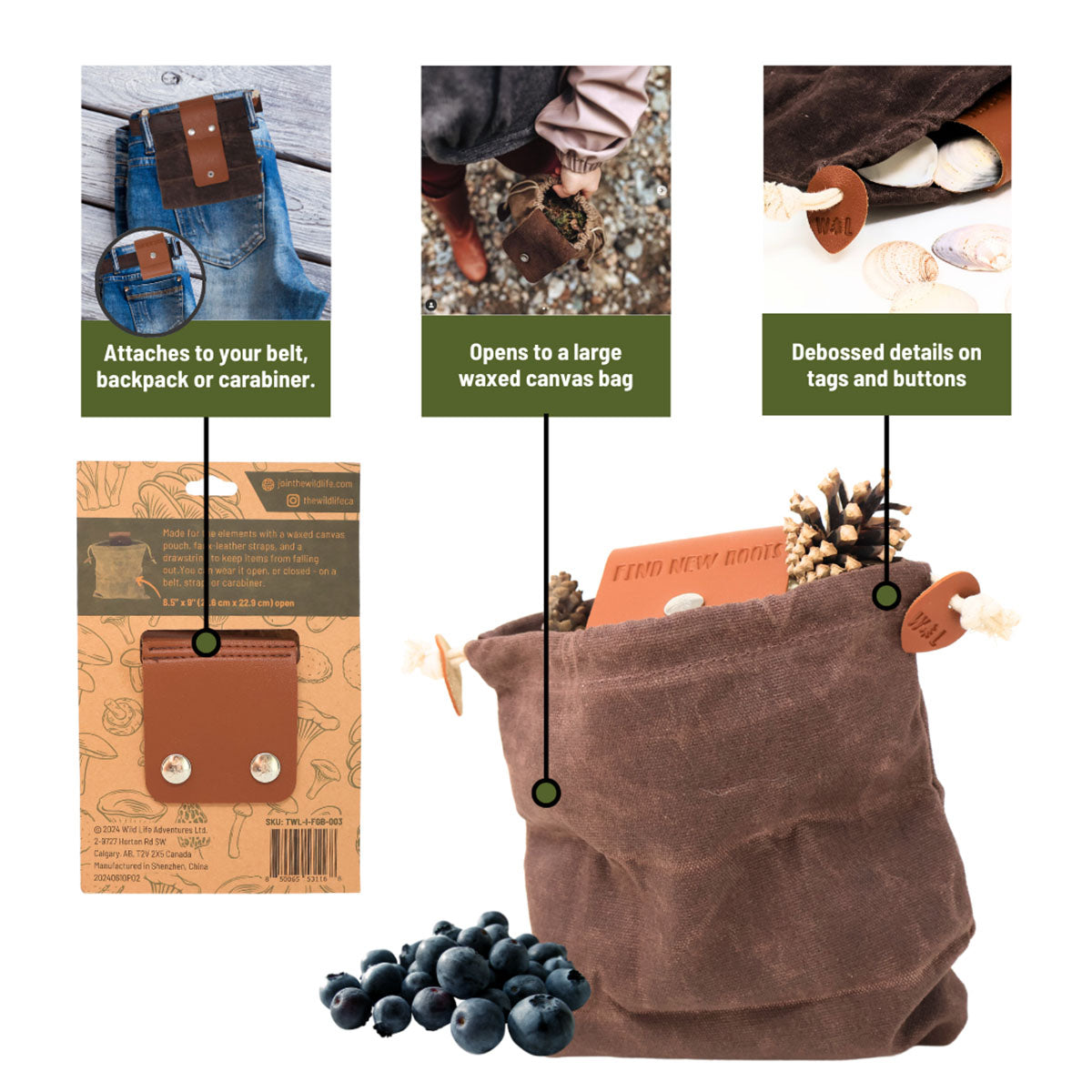 Wild Life Outdoor Adventures Find New Roots Foraging Bag
