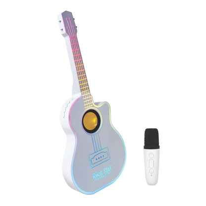 Wireless Express Rock Star Karaoke-Guitar Speaker & Microphone Combo - White
