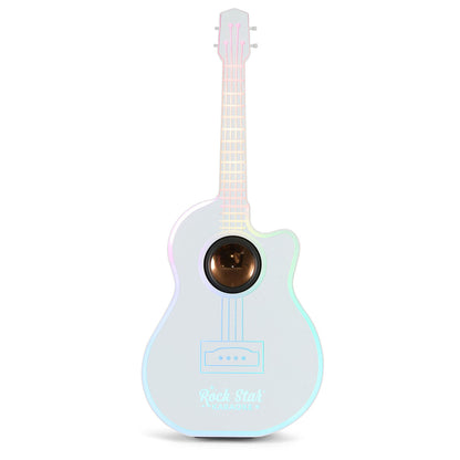 Wireless Express Rock Star Karaoke-Guitar Speaker & Microphone Combo - White
