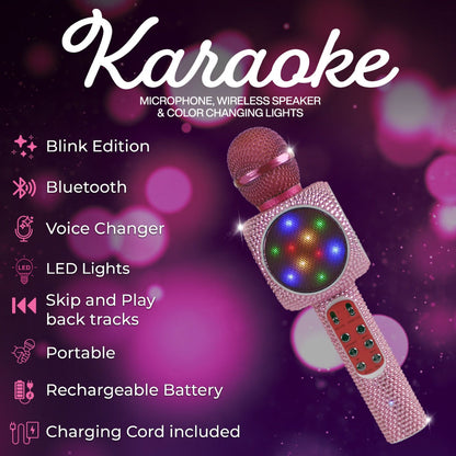 Wireless Express Sing-Along-Bling Pink Karaoke Microphone