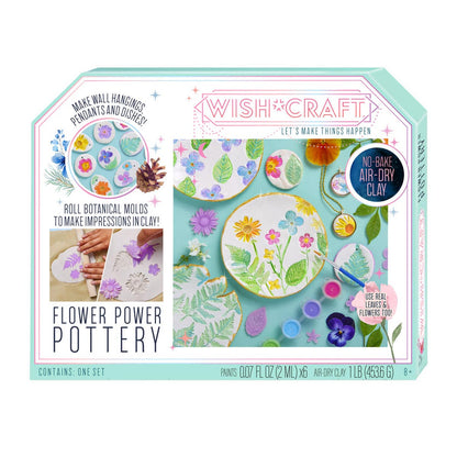 Wish*Craft Flower Power Pottery from Bright Stripes. Perfect for making ceramic jewelry pendants, trinket dishes, wall art, and more.