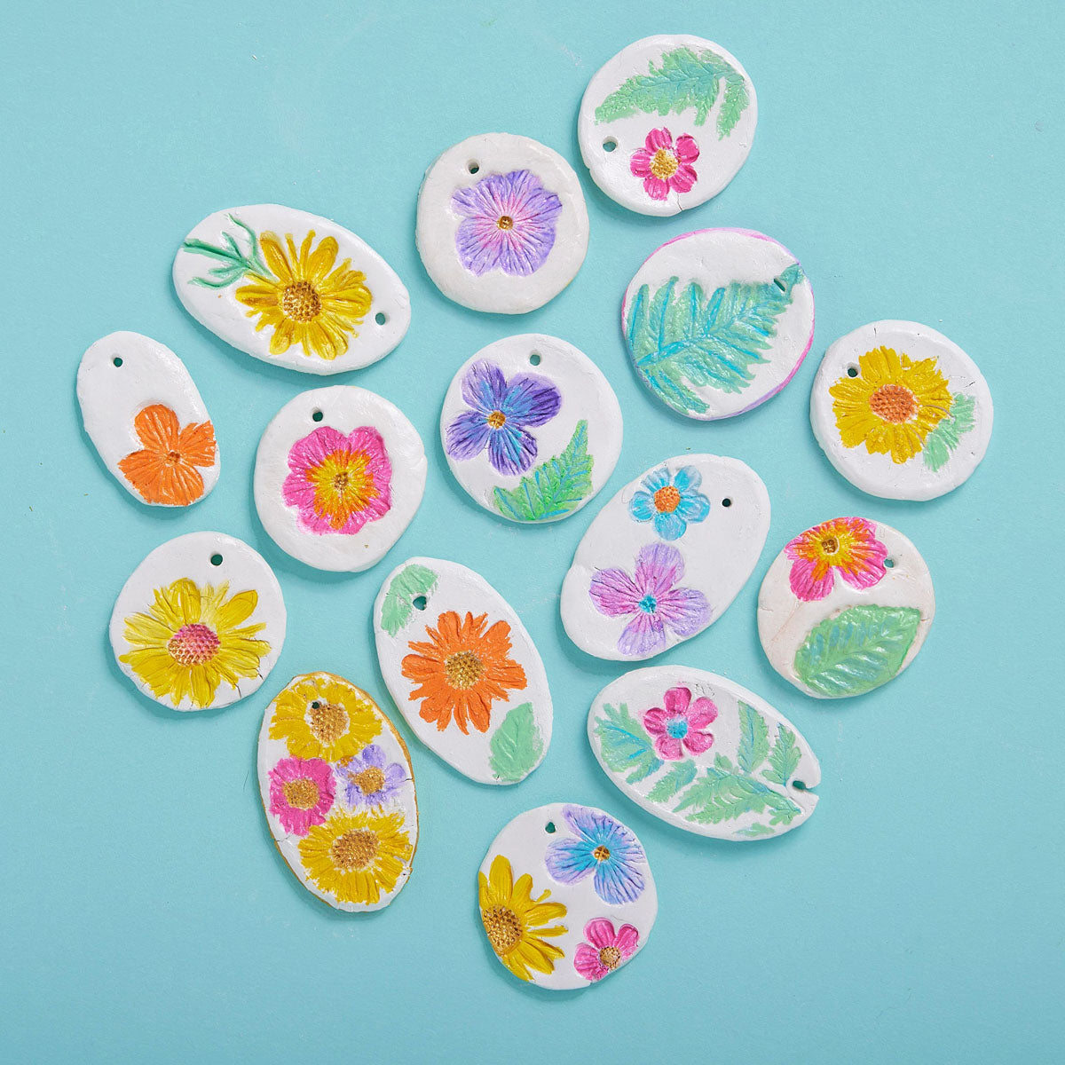 Wish*Craft Flower Power Pottery from Bright Stripes. Perfect for making ceramic jewelry pendants, trinket dishes, wall art, and more.