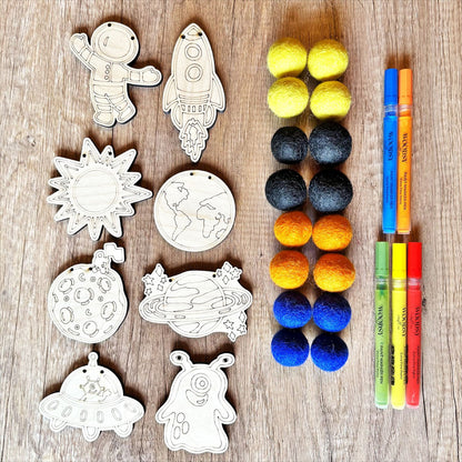 Outer Space DIY Wooden Garland Craft Kit