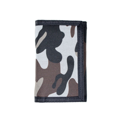 Black and Brown Camouflage Kid's Tri-Fold Wallet