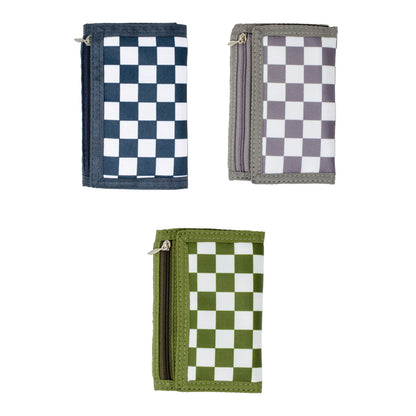 Kid’s Checkered Tri-Fold Wallet