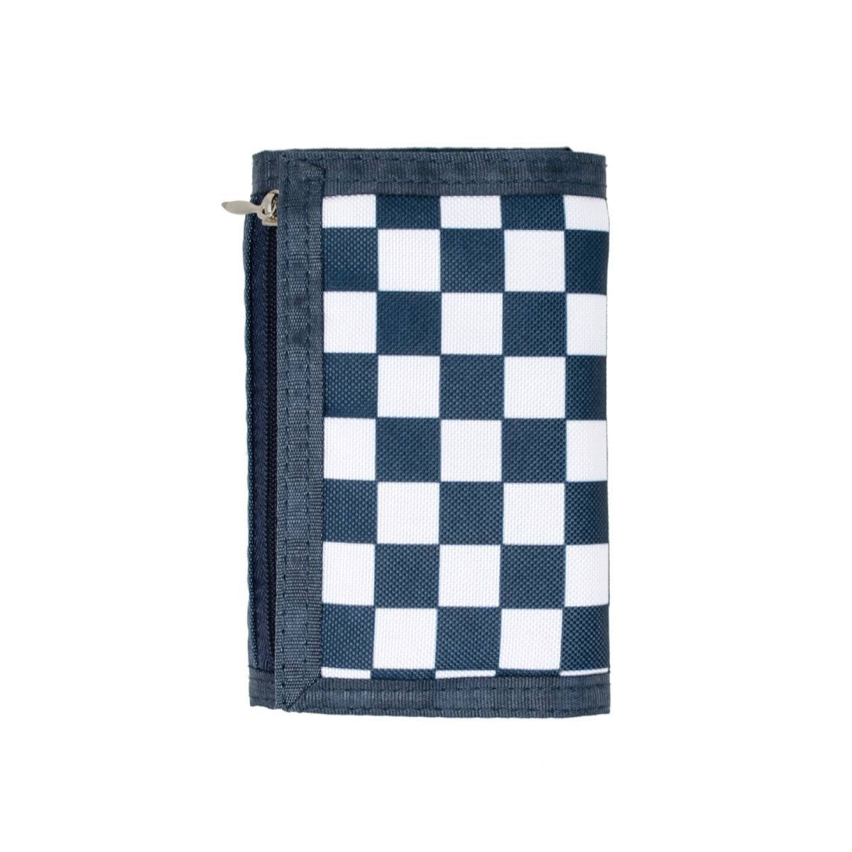 Navy Blue Kid’s Checkered Tri-Fold Wallet