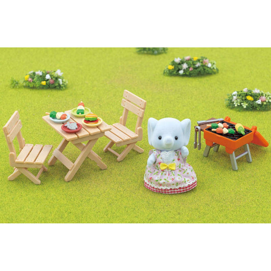 Calico Critters BBQ Picnic Set Elephant Girl