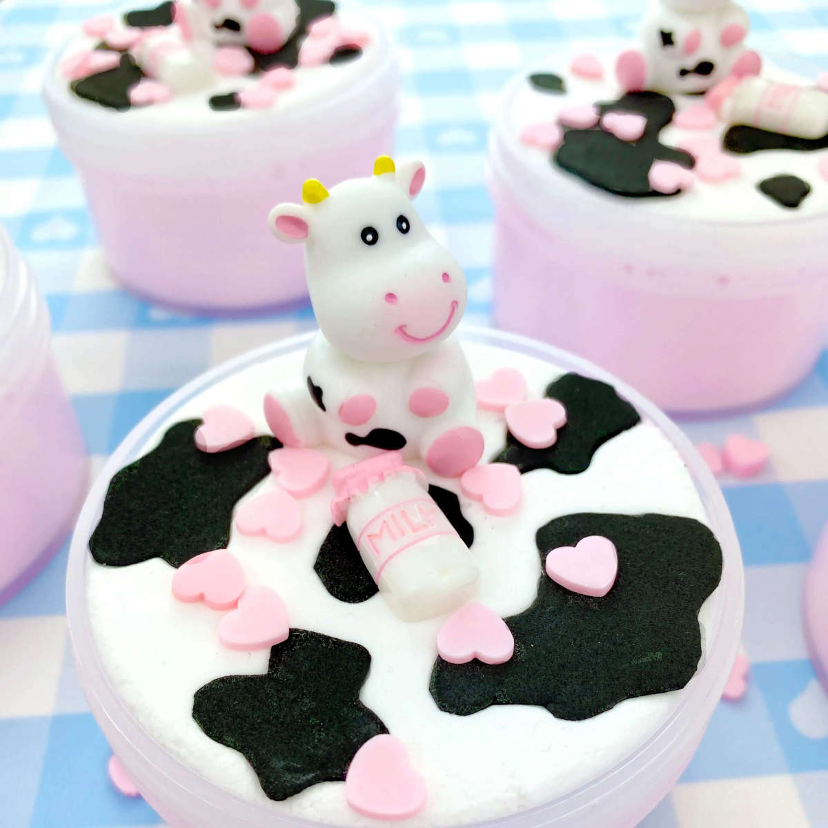 Kawaii Slime Straw-Dairy Cow Slime