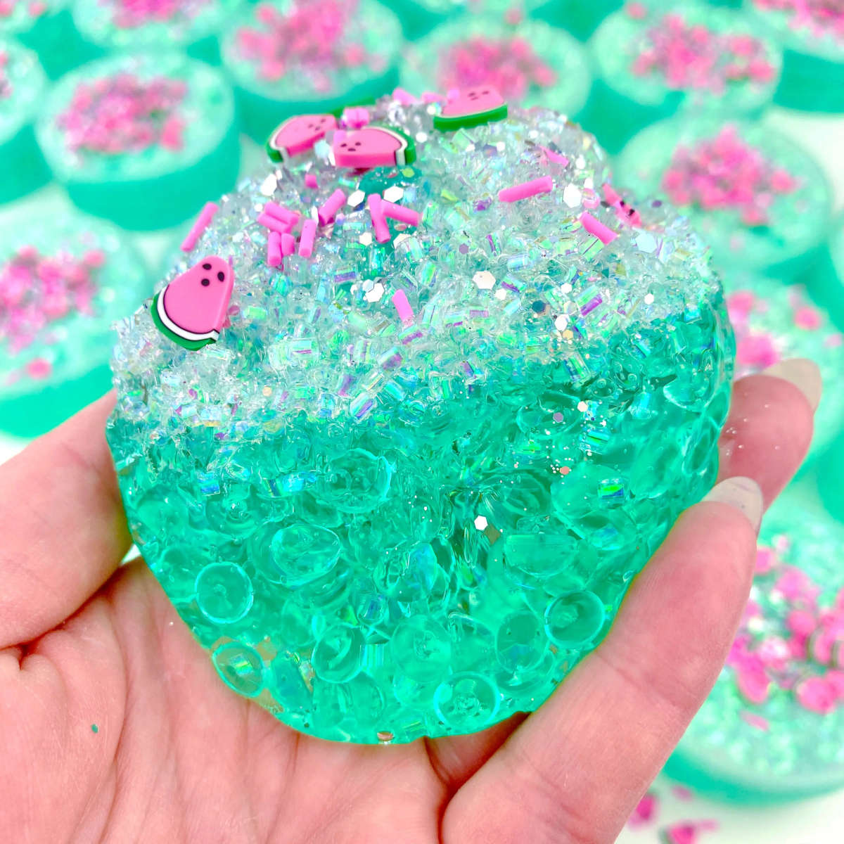 Kawaii Slime Watermelon Sugar Fishbowl Bingsu Slime