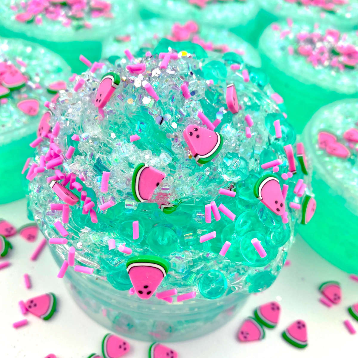 Kawaii Slime Watermelon Sugar Fishbowl Bingsu Slime