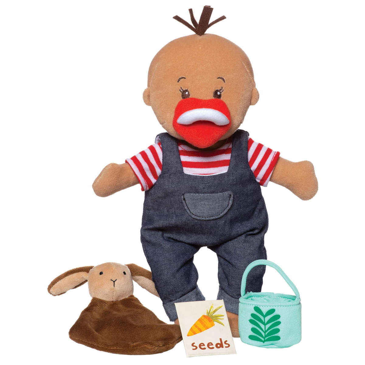 Manhattan Toy Company Wee Baby Stella Brown Doll Tiny Farmer Set
